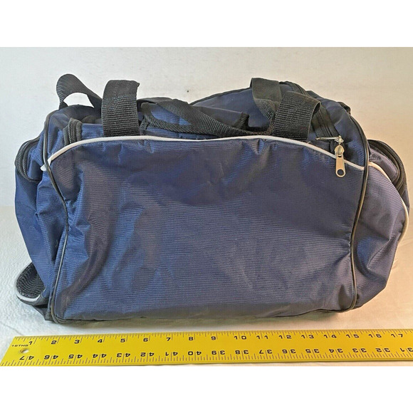 Aeropostale NYC Navy Blue Duffle Gym Bag Luggage Tote Carry On Travel 18x10x10 - Picture 4 of 9